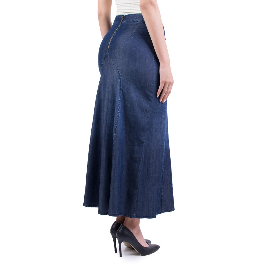 Denim maxi skirt clearance tencel